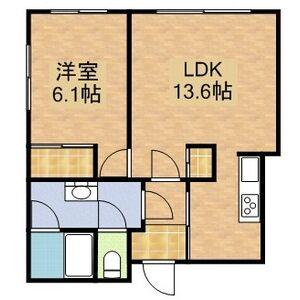 セピアスII・I(1LDK/2階)の間取り写真