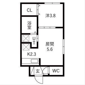 福住1-1MS(1LDK/3階)の間取り写真