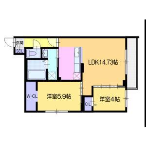 ヴォヤージュ菊水(2LDK/3階)の間取り写真