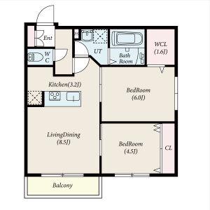 TOMISIA(2LDK/3階)の間取り写真