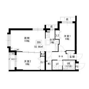 ノヴァ白石ーⅡ(2LDK/2階)の間取り写真