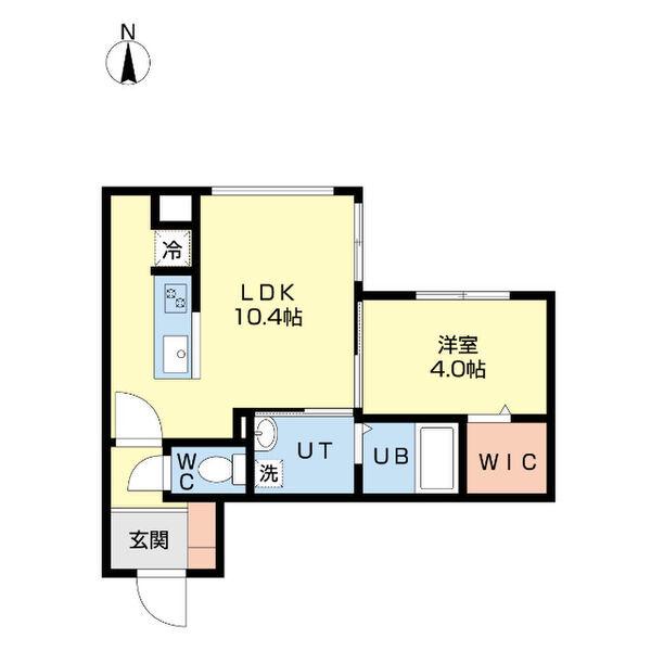 北広島市中央4丁目MS B棟(1LDK/3階)の間取り写真