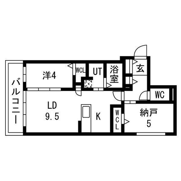 RESIDENCE SHINMEI東札幌(2LDK/4階)の間取り写真