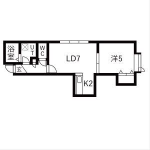 メゾンエスポワール(1LDK/2階)の間取り写真