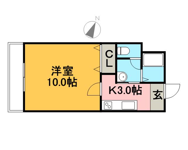 アパートメントハウスキャロル(1K/1階)の間取り写真