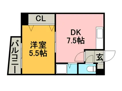 パークヒルズ新札幌(1DK/3階)の間取り写真
