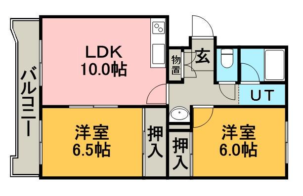 メゾン小林(2LDK/3階)の間取り写真