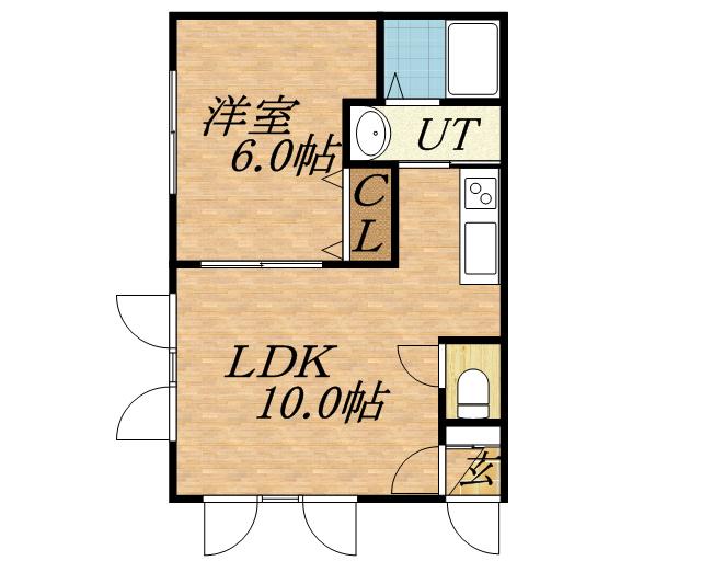アルフレックス(1LDK/2階)の間取り写真