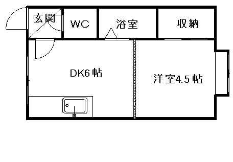 サンコート栄通13A(1DK/3階)の間取り写真