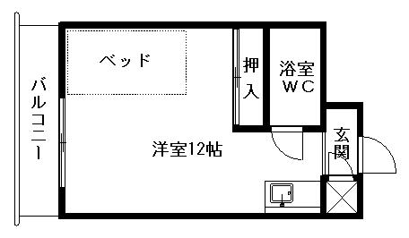 プレジール清田(ワンルーム/5階)の間取り写真