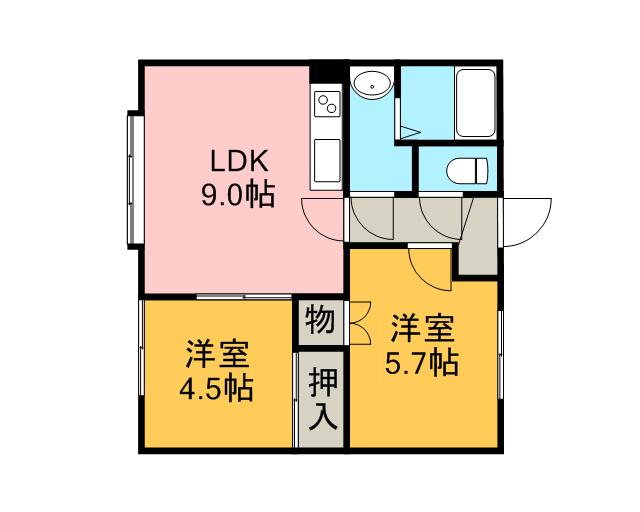 ベルアベニュー(2LDK/1階)の間取り写真
