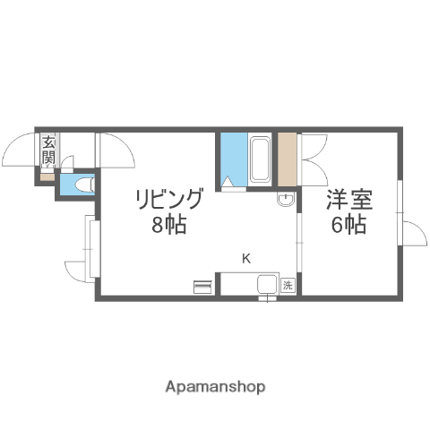  フィオーレB (1LDK/1階)の間取り写真