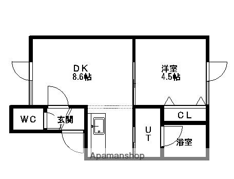 ヴィラージュ空港通(1LDK/2階)の間取り写真