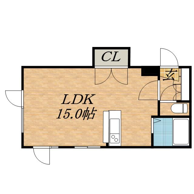 アルファ・アパル北11条II(1K/1階)の間取り写真