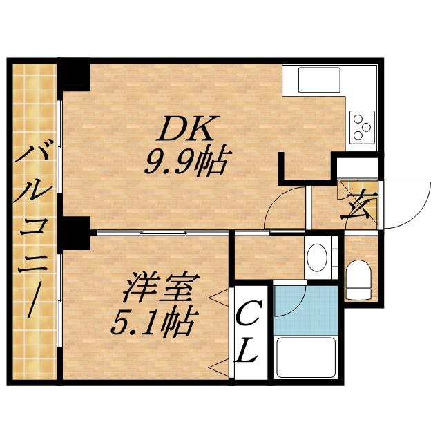 トミイビルNO40(1LDK/8階)の間取り写真