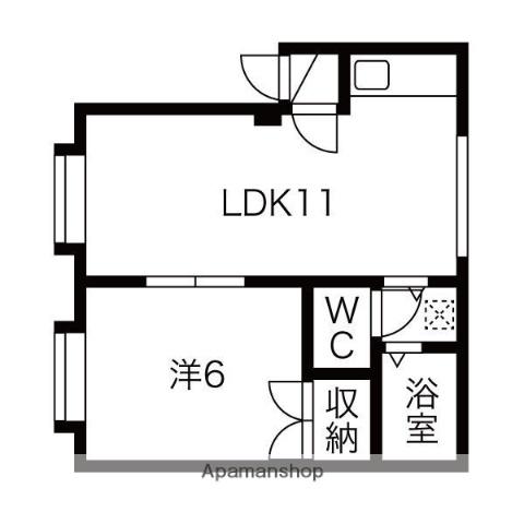 AIBOX(1LDK/3階)の間取り写真