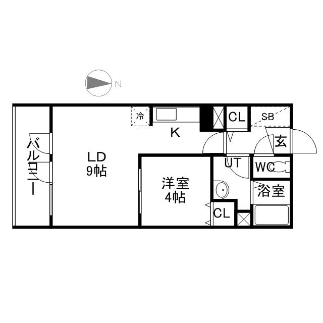 ブランノワールN13EXE(1LDK/6階)の間取り写真