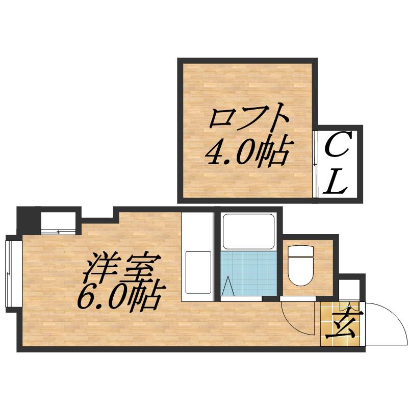 ハイヴィレッジⅠ(ワンルーム/2階)の間取り写真