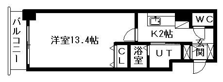 S-FORT札幌N15(1K/3階)の間取り写真