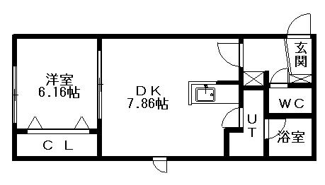 LE・EST Ⅵ(1DK/3階)の間取り写真