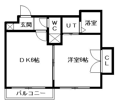 ピオネーロN16(1DK/1階)の間取り写真