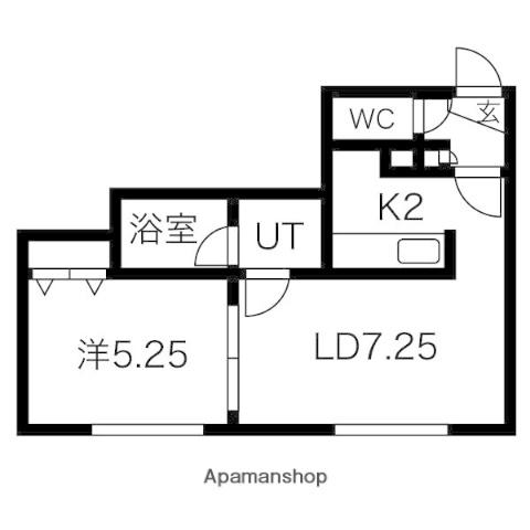 フェリスインフィニート(1LDK/2階)の間取り写真
