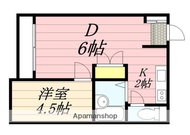 ムジカ・セ・ピアーチェ(1DK/2階)の間取り写真