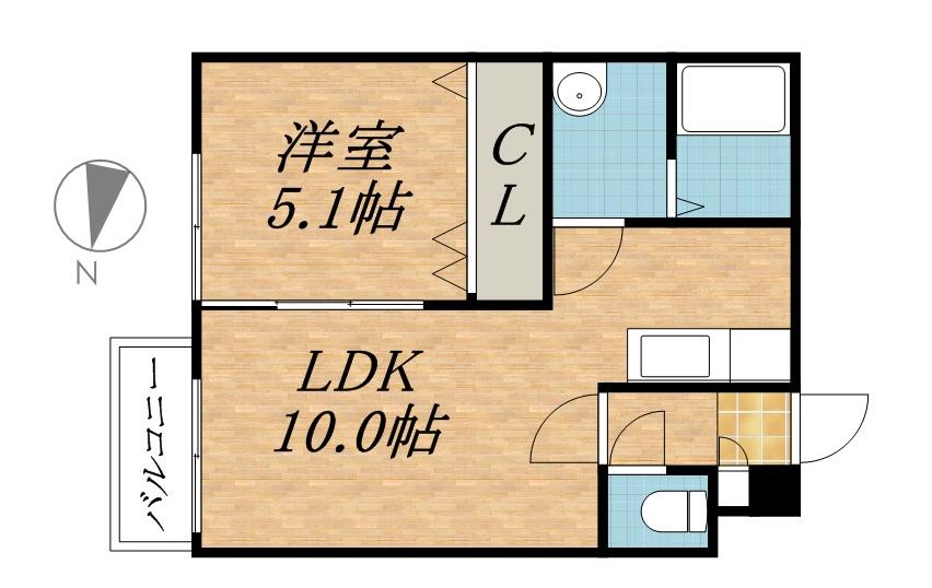 プラチナコートN18(1LDK/3階)の間取り写真