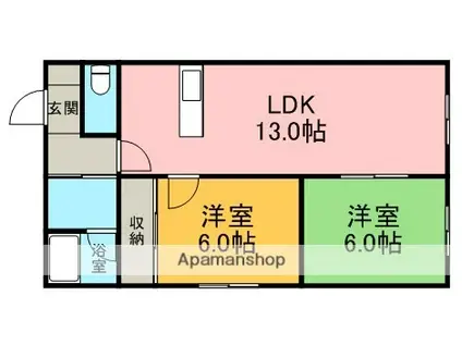 レジデンス 22(2LDK/3階)の間取り写真