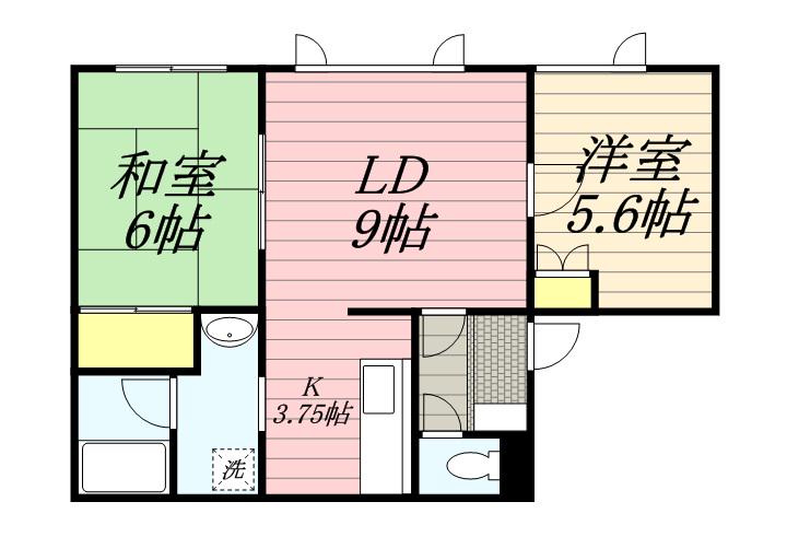 タケダ第2ビル(2LDK/3階)の間取り写真