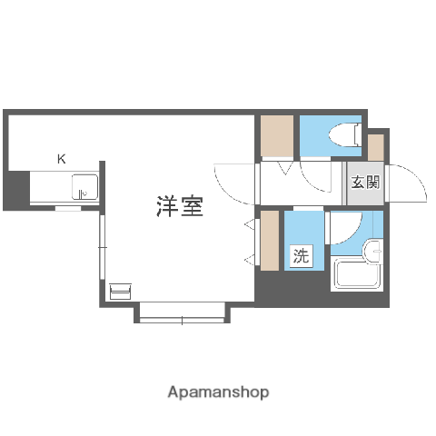 ライオンズマンション北大前第2(ワンルーム/5階)の間取り写真