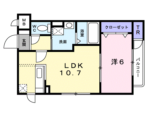 グレイシャス南麻生(1LDK/3階)の間取り写真