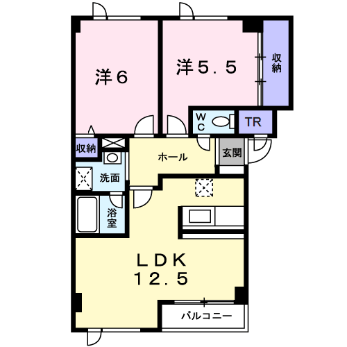 ゴールドディアイブ(2LDK/1階)の間取り写真