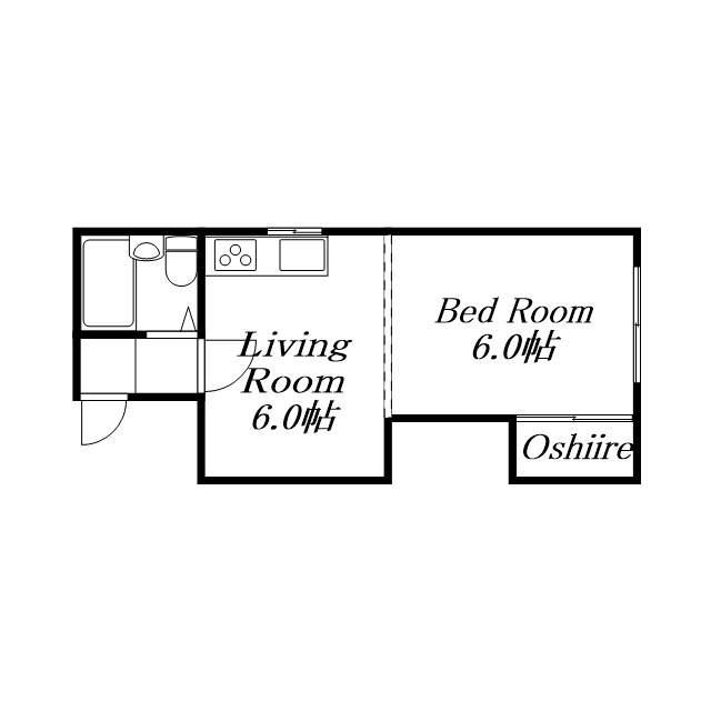 メゾンドパーク(1DK/2階)の間取り写真