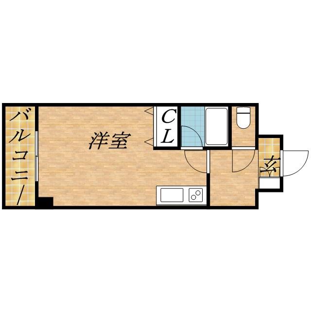 ビバリーヒルズ(1K/3階)の間取り写真