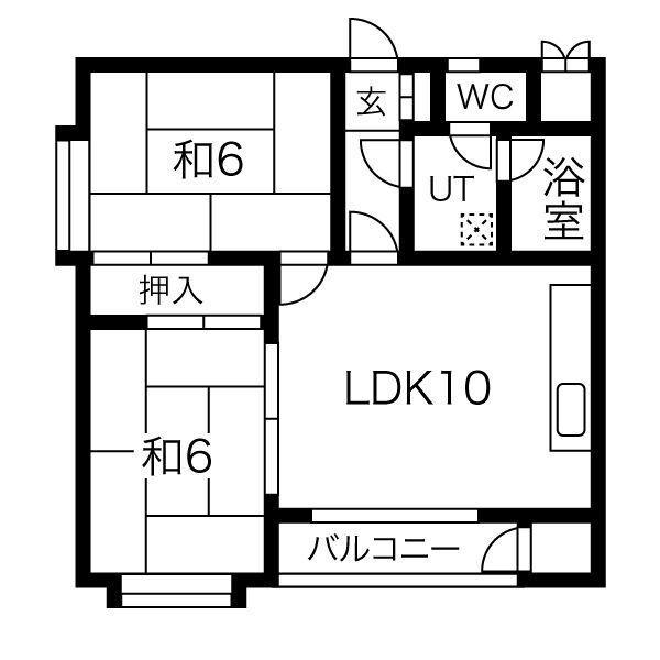 幸和ハイツ(2LDK/2階)の間取り写真
