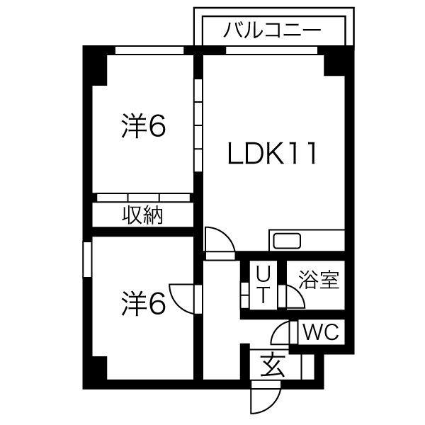 マンションえむず(2LDK/2階)の間取り写真
