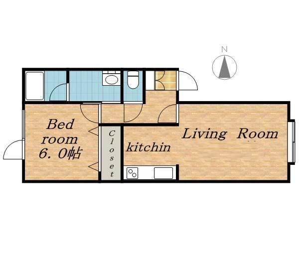 クレアット27(1LDK/1階)の間取り写真