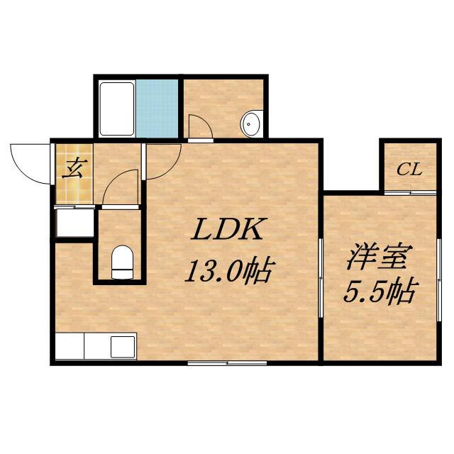 ノーマルヒル本町(1LDK/2階)の間取り写真