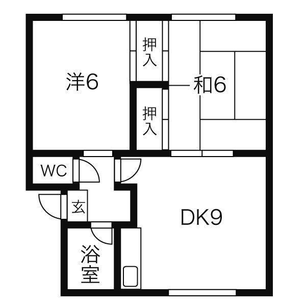 コーポ高橋(2DK/2階)の間取り写真