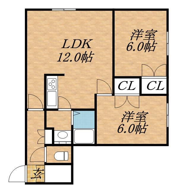コート312(2LDK/2階)の間取り写真