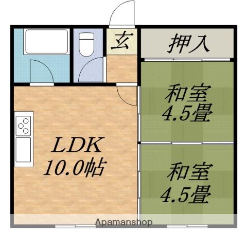 ライラックマンション屯田(2LDK/2階)の間取り写真