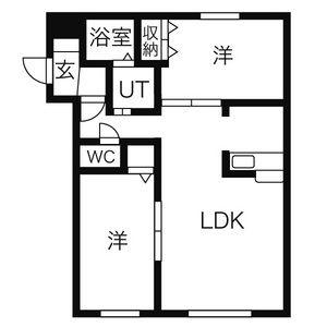 キューブ美園6・8(2LDK/4階)の間取り写真