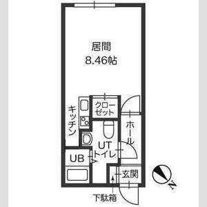 ル・ノール学園前(1K/1階)の間取り写真