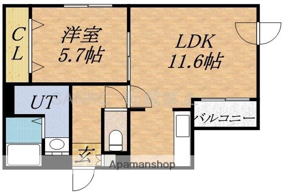 モンテリンク4315(1LDK/1階)の間取り写真