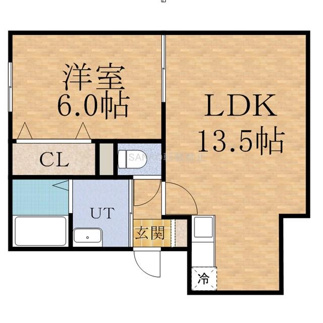 ジュピター白石中央I(1LDK/2階)の間取り写真
