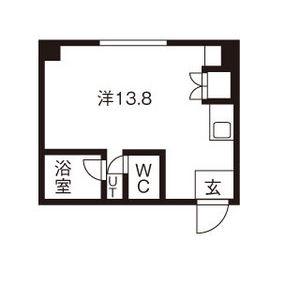 北ハウス(ワンルーム/2階)の間取り写真