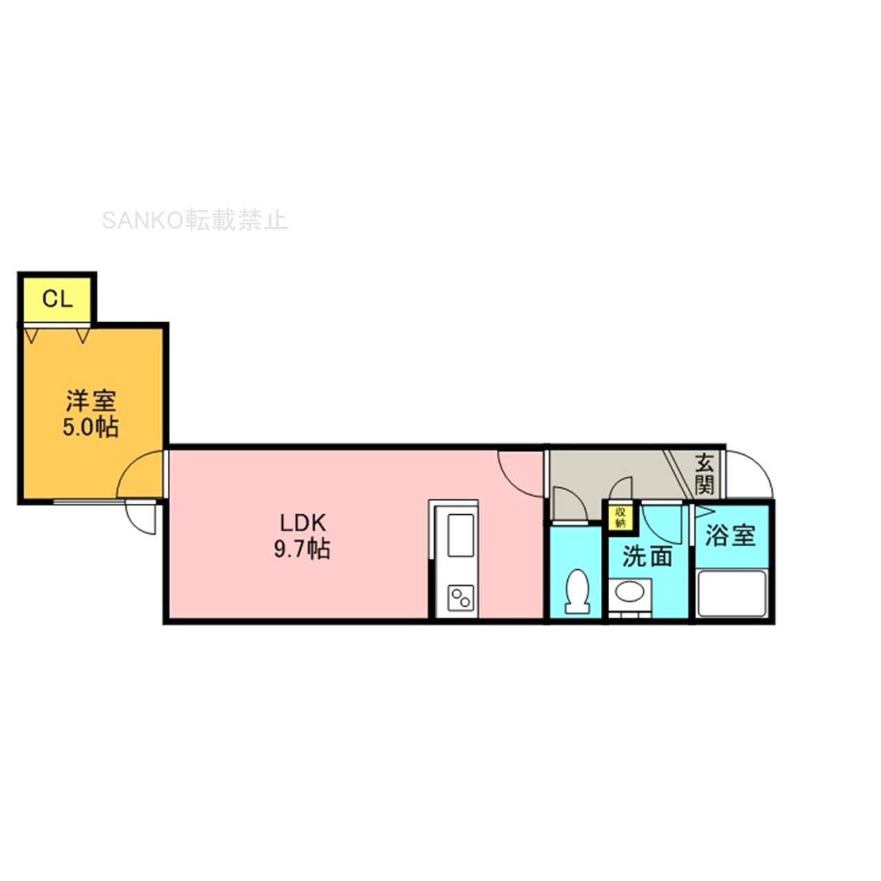 ハーモニー ビコウ(1LDK/2階)の間取り写真