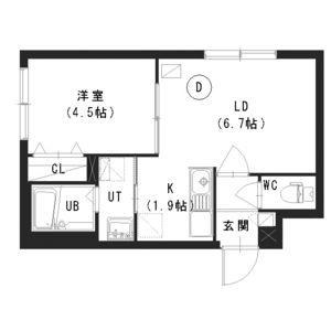 ビヨンド麻生(1LDK/3階)の間取り写真