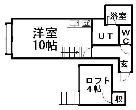 ファーミントンビレッジ(1K/3階)の間取り写真